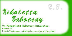 nikoletta babocsay business card